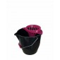 SECCHIO NERO 15L+STRIZZATORE COLORATO