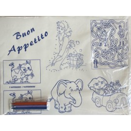 Tovaglietta 33x44 Bimbi Pz.100 + Colori Pastello