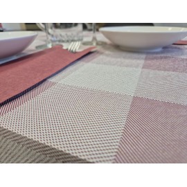 Tovaglia 100x100 Quadro Cream Bordeaux