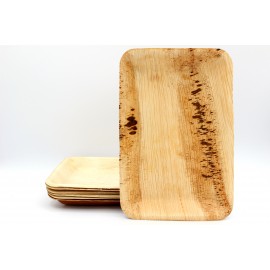 Piatto Rettang. Foglia Di Palma 26x36 6pz Biochic